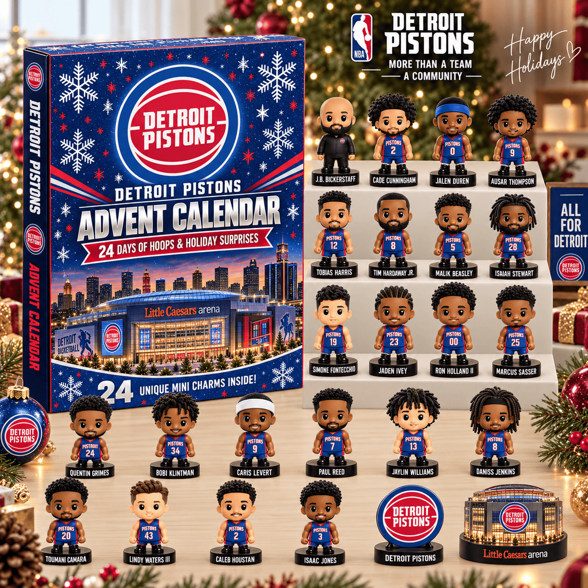 Detroit Pistons NBA 24 Days Of Basketball Advent Calendar Blink Box