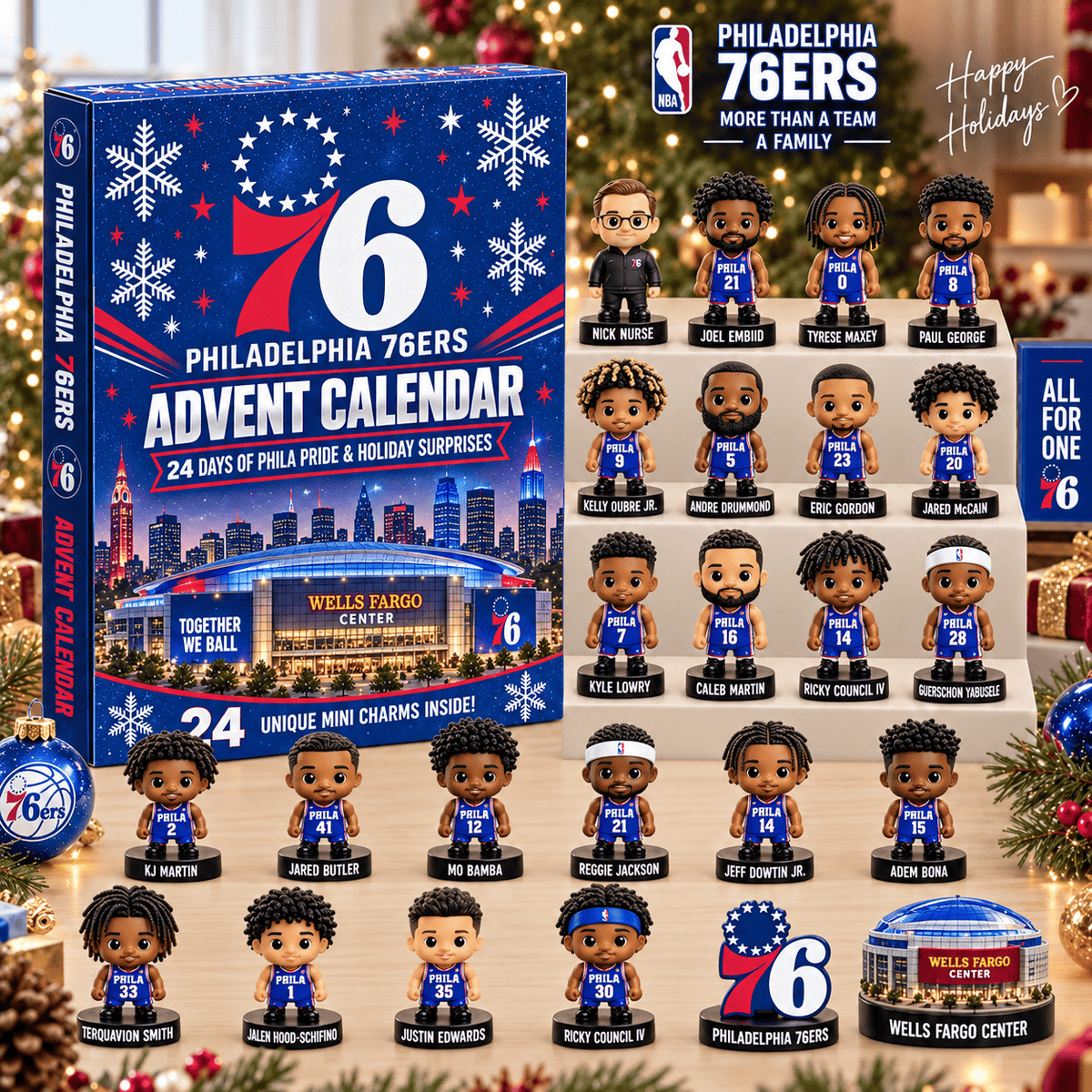 Philadelphia 76ers NBA 24 Days Of Basketball Advent Calendar Blink Box