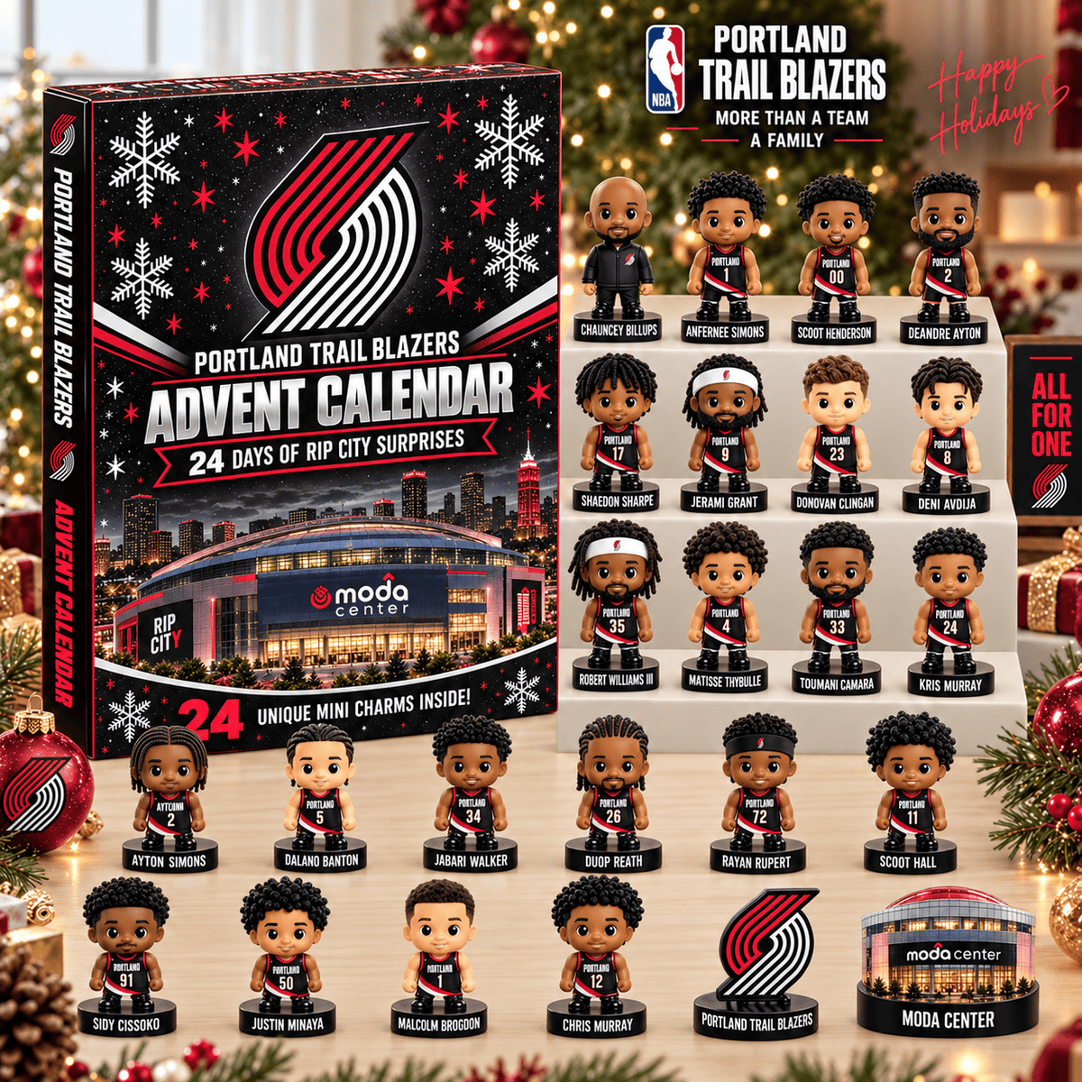 Portland Trail Blazers NBA 24 Days Of Basketball Advent Calendar Blink Box