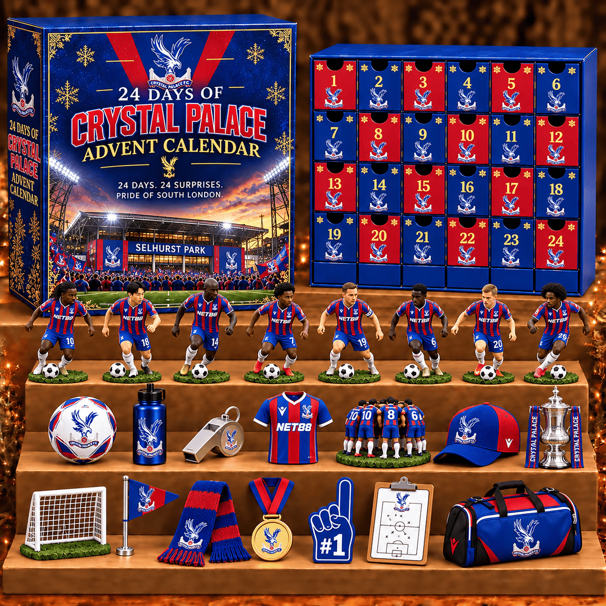Crystal Palace Premier League Football Advent Calendar 2026 – 24 Days of Fan Collectibles, Christmas Gift for EPL Fans