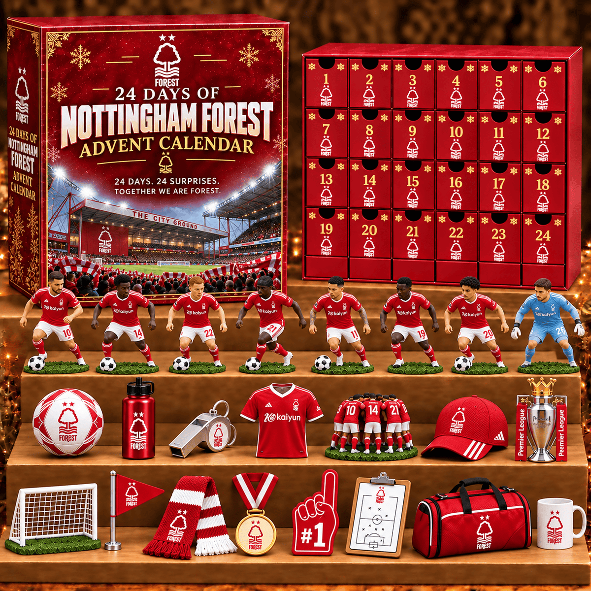 Nottingham Forest Premier League Football Advent Calendar 2026 – 24 Days of Fan Collectibles, Christmas Gift for EPL Fans