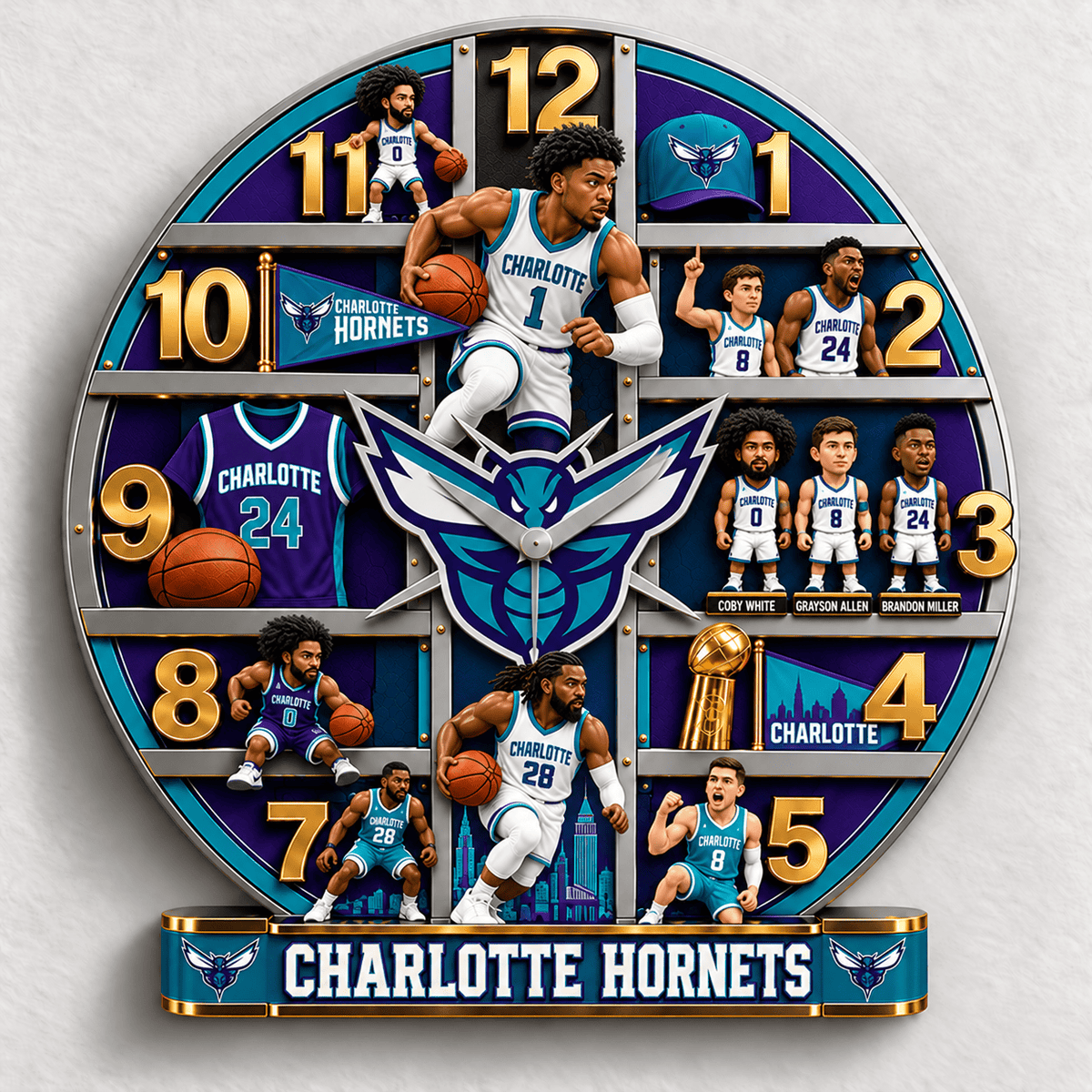 Charlotte Hornets NBA New Design Wall Clock Special Gift For Fan Love Home Decor