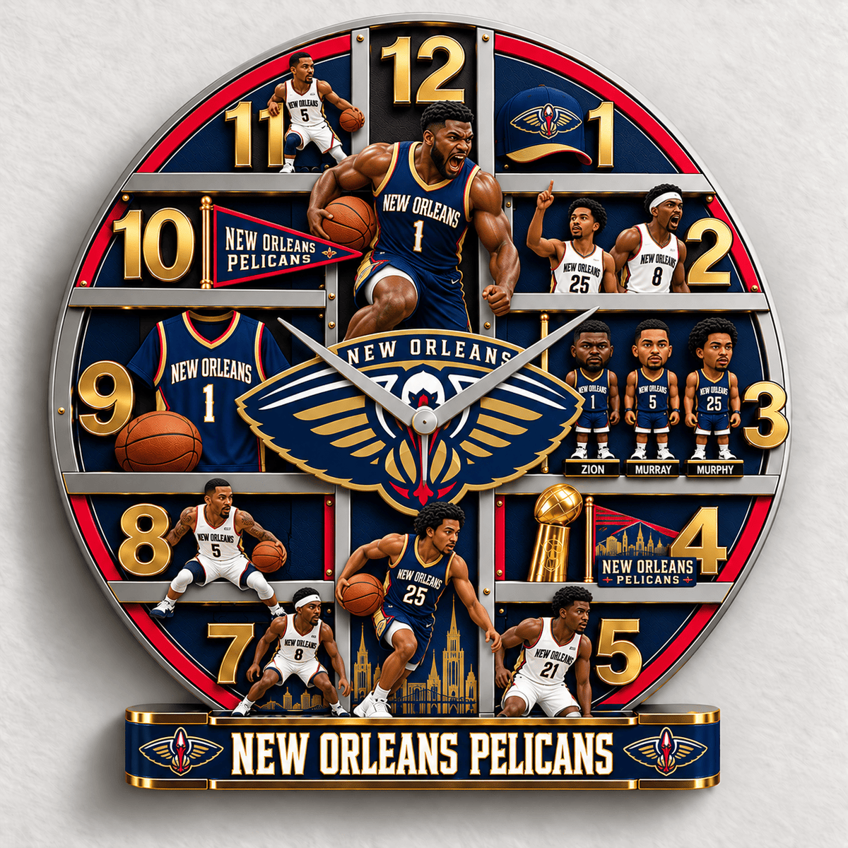 New Orleans Pelicans NBA New Design Wall Clock Special Gift For Fan Love Home Decor