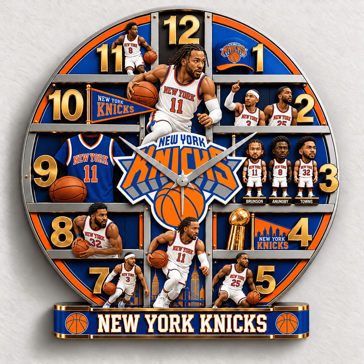 New York Knicks ⭐ NBA New Design Wall Clock Special Gift For Fan Love Home Decor