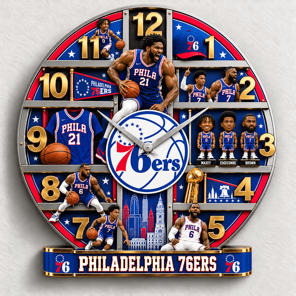 Philadelphia 76ers NBA New Design Wall Clock Special Gift For Fan Love Home Decor