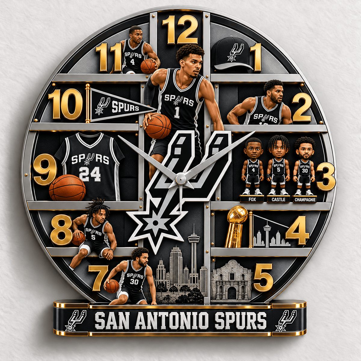 San Antonio Spurs ⭐ NBA New Design Wall Clock Special Gift For Fan Love Home Decor