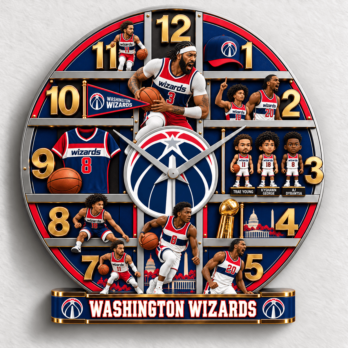 Washington Wizards NBA New Design Wall Clock Special Gift For Fan Love Home Decor
