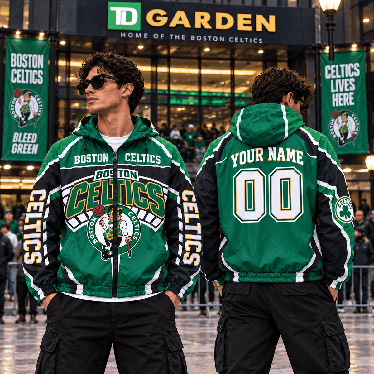 Boston Celtics NBA Personalized Outdoor Windbreaker Jacket Gift For Fan