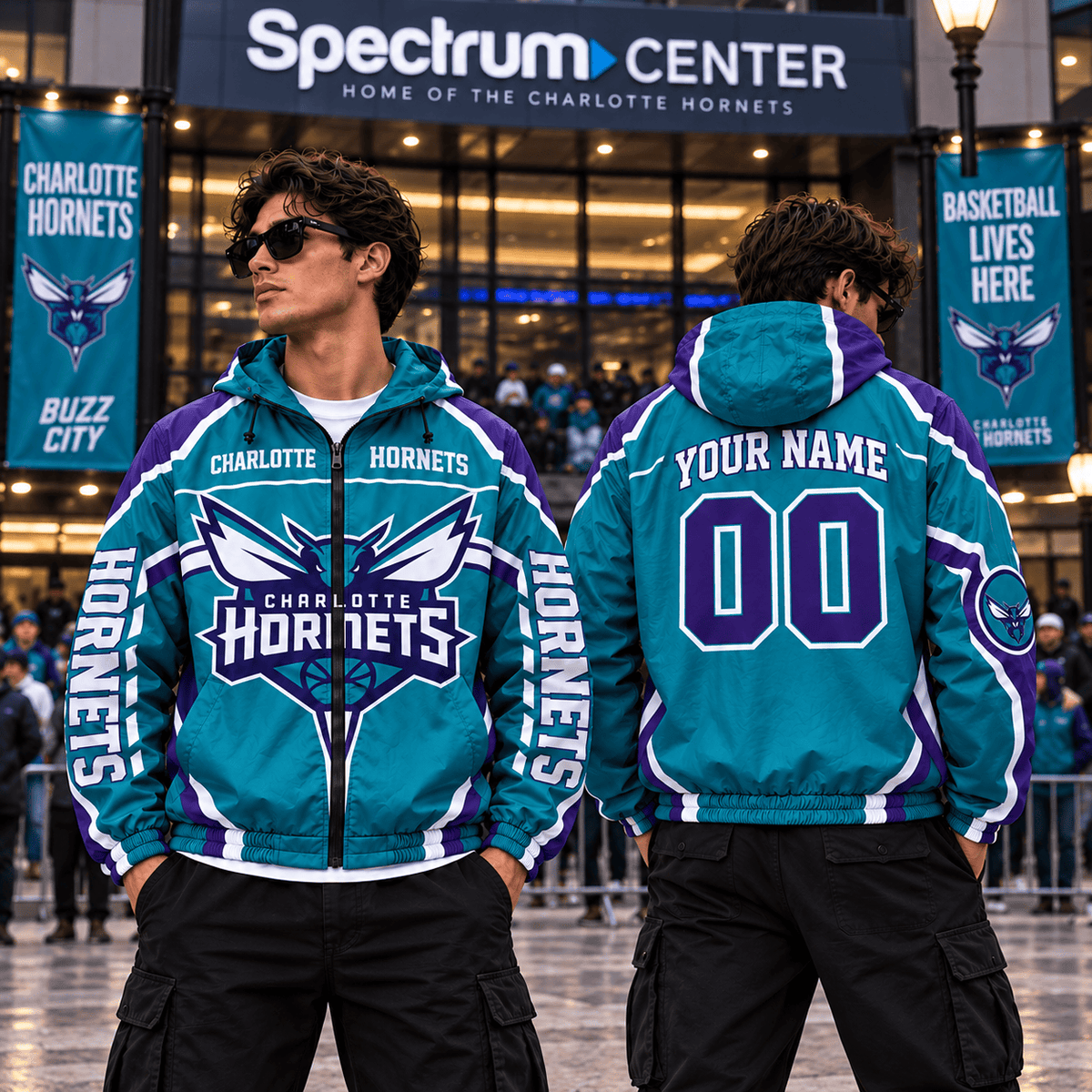 Charlotte Hornets NBA Personalized Outdoor Windbreaker Jacket Gift For Fan