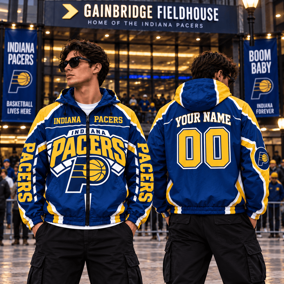 Indiana Pacers NBA Personalized Outdoor Windbreaker Jacket Gift For Fan