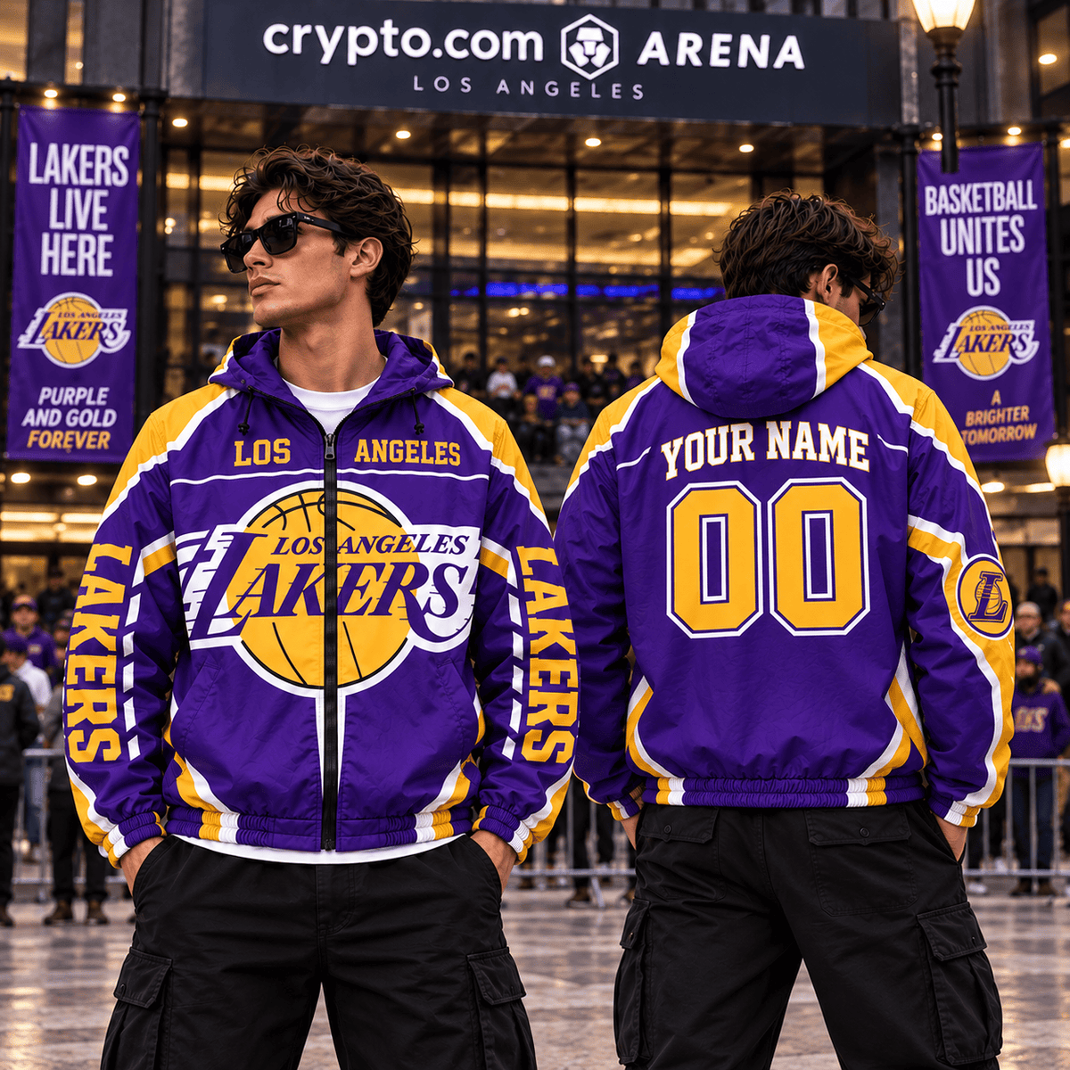 Los Angeles Lakers ⭐ NBA Personalized Outdoor Windbreaker Jacket Gift For Fan