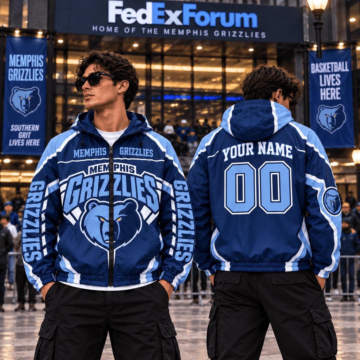 Memphis Grizzlies NBA Personalized Outdoor Windbreaker Jacket Gift For Fan
