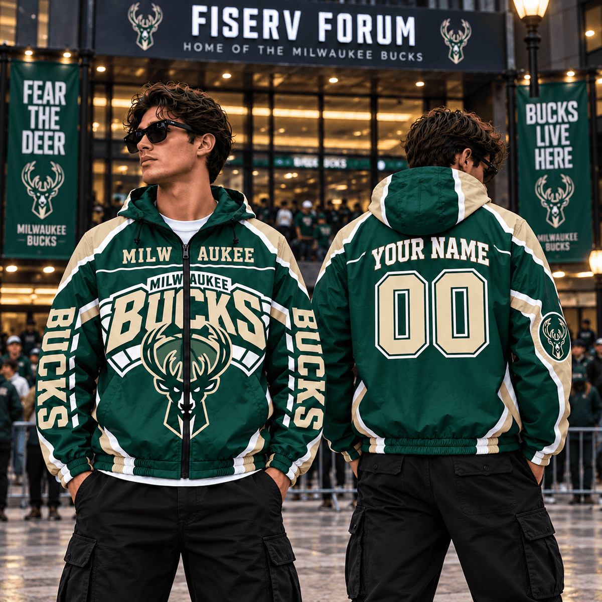 Milwaukee Bucks NBA Personalized Outdoor Windbreaker Jacket Gift For Fan
