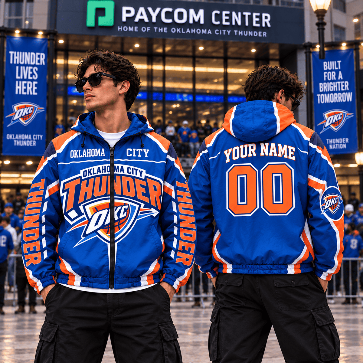 Oklahoma City Thunder NBA Personalized Outdoor Windbreaker Jacket Gift For Fan