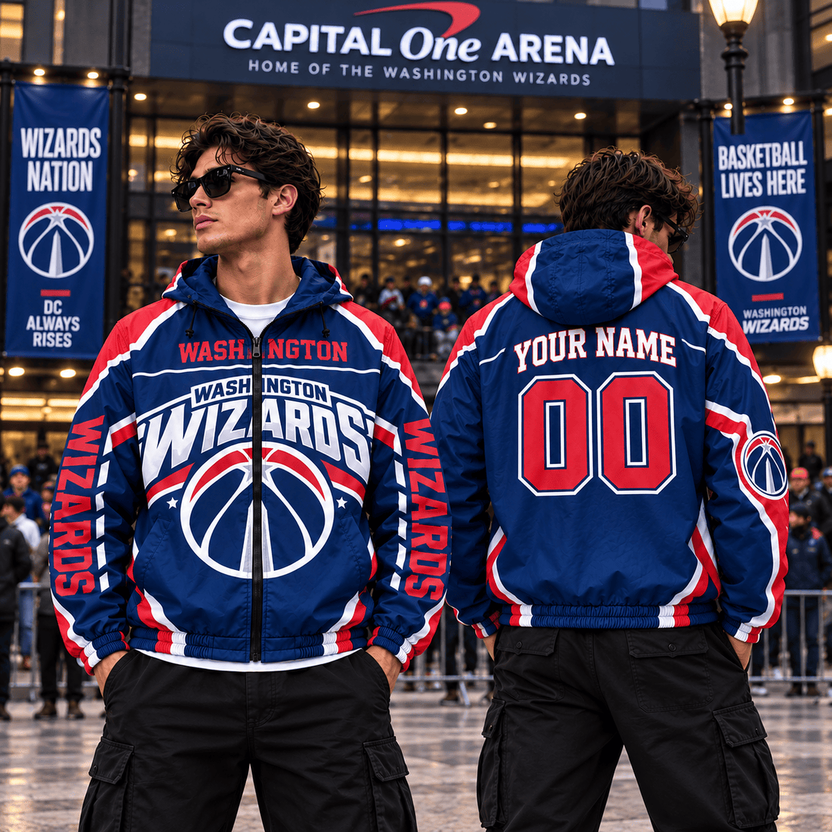Washington Wizards NBA Personalized Outdoor Windbreaker Jacket Gift For Fan