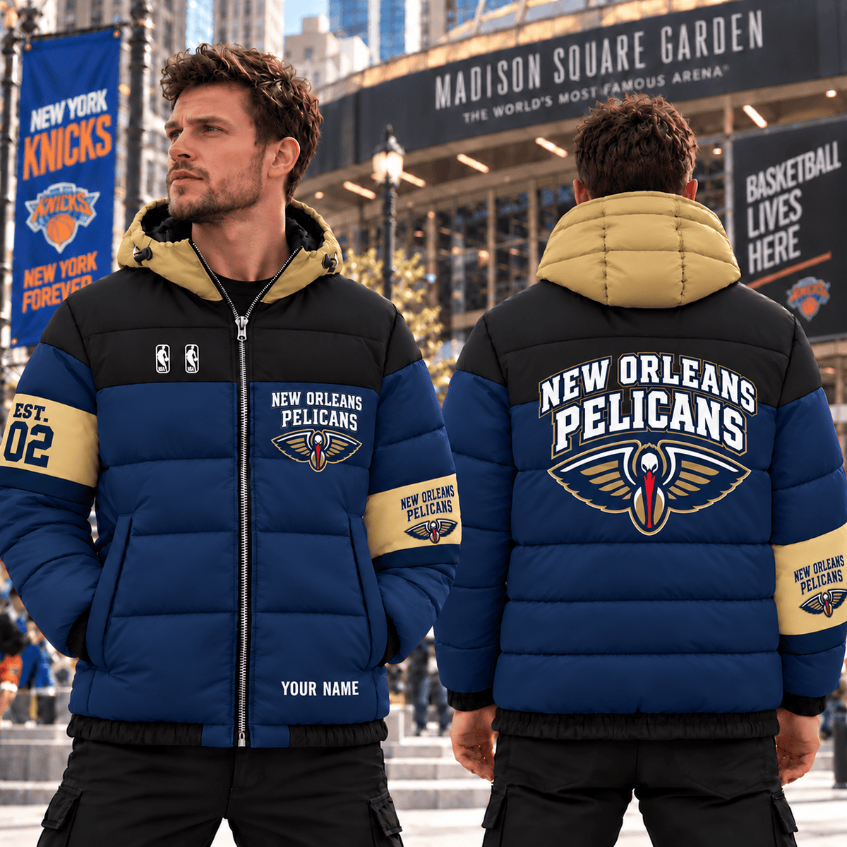 New Orleans Pelicans NBA Down Jacket Custom Name Gifts For Fan - Limited Edition