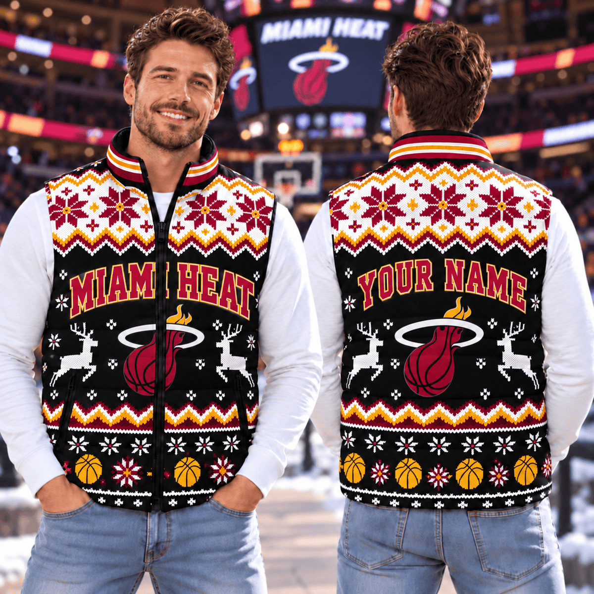 Miami Heat ⭐ NBA Personalized Puffer Jacket Christmas For Fan