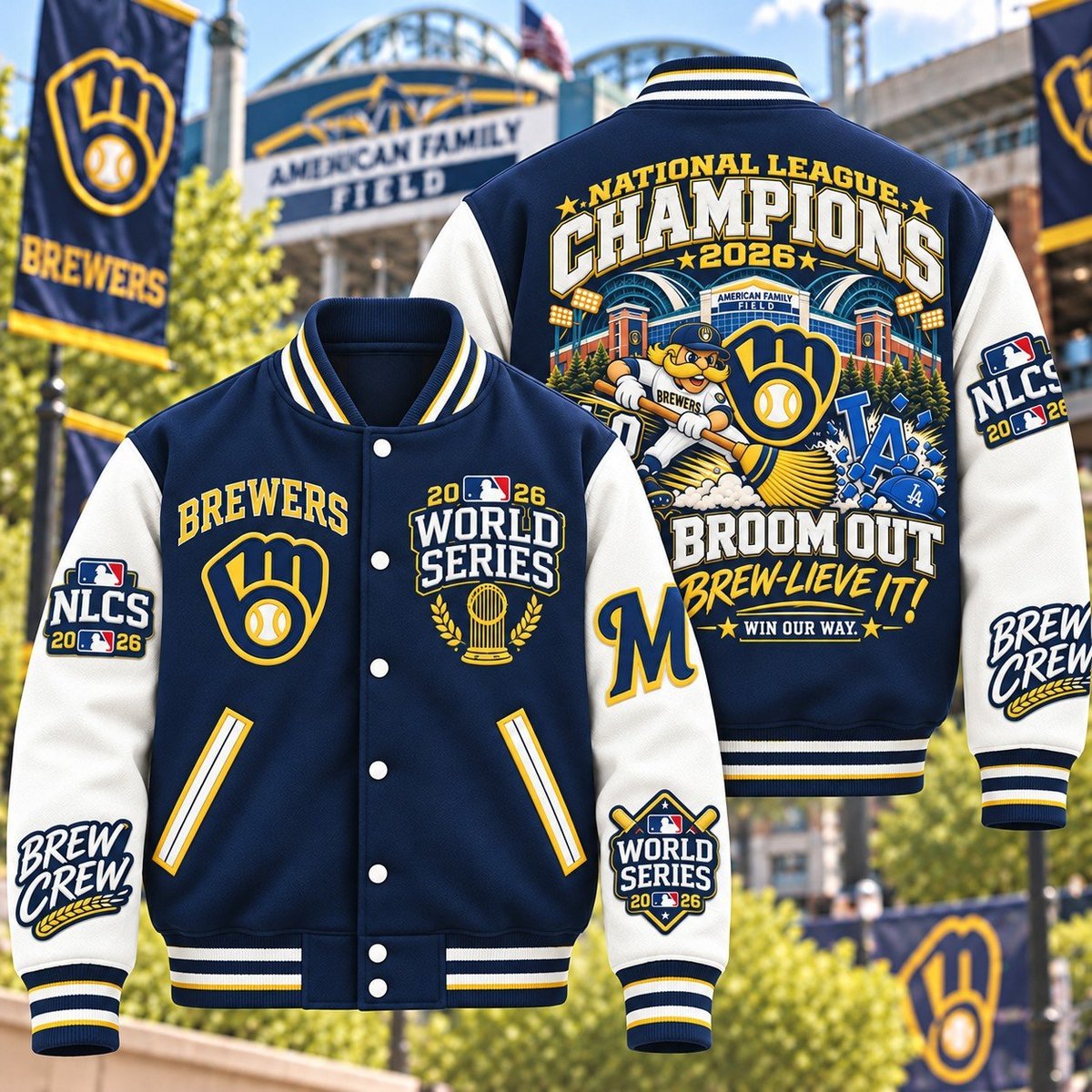 Milwaukee Brewers 2026 National League Champions Varsity Jacket