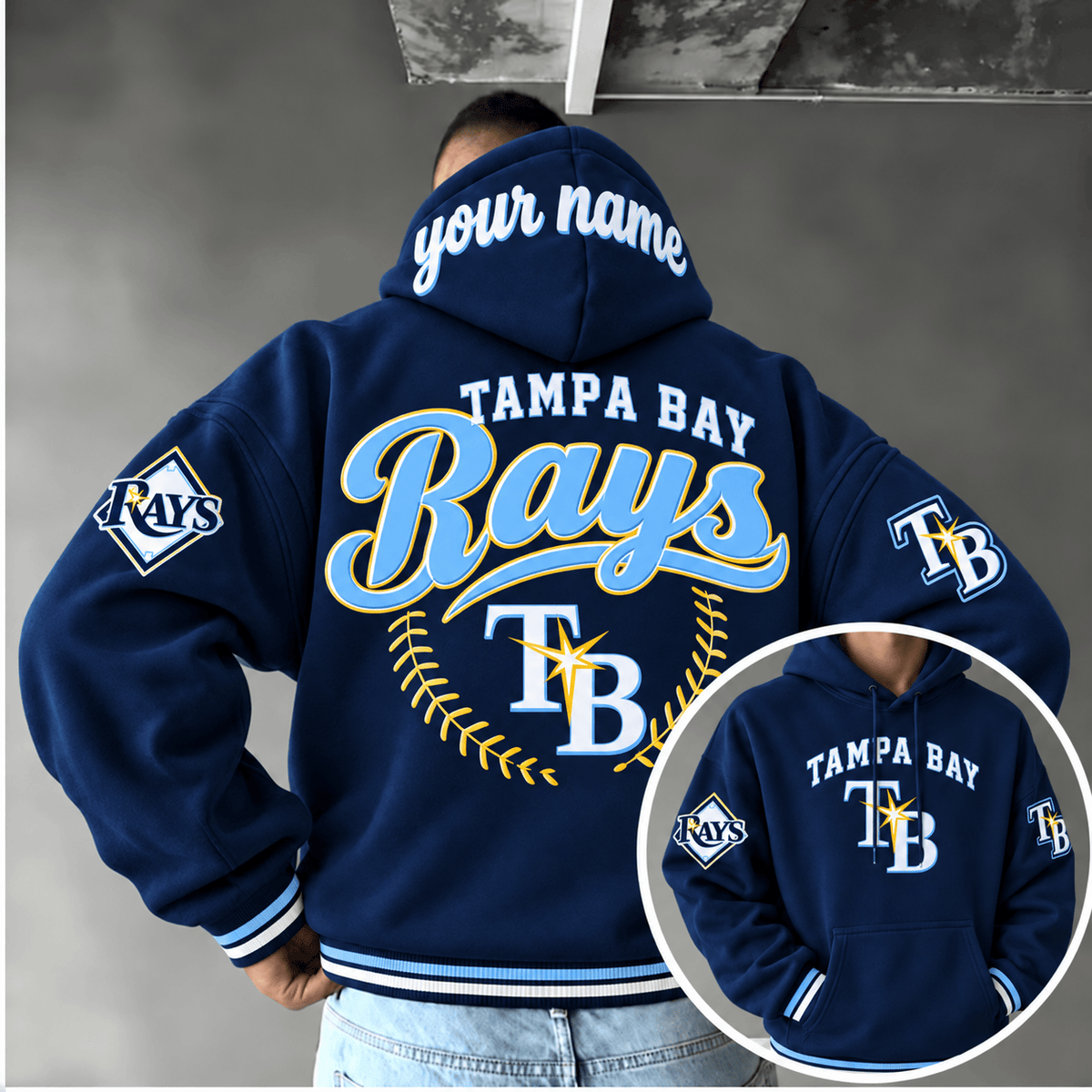 Tampa Bay Rays Personalized MLB Team Hoodie