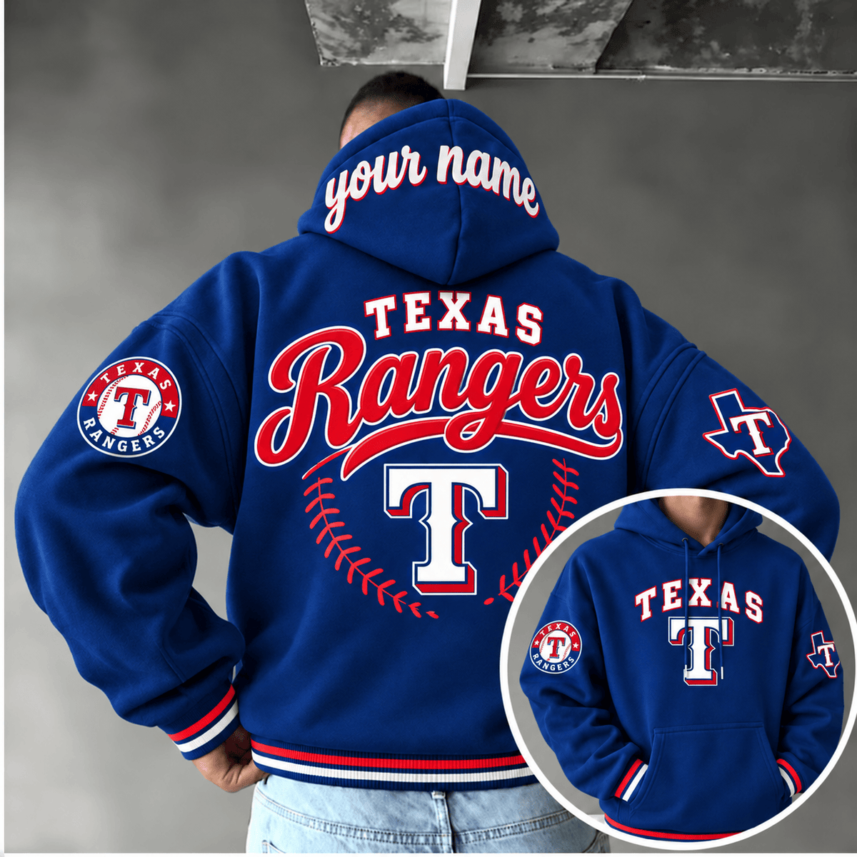 Texas Rangers Personalized MLB Team Hoodie