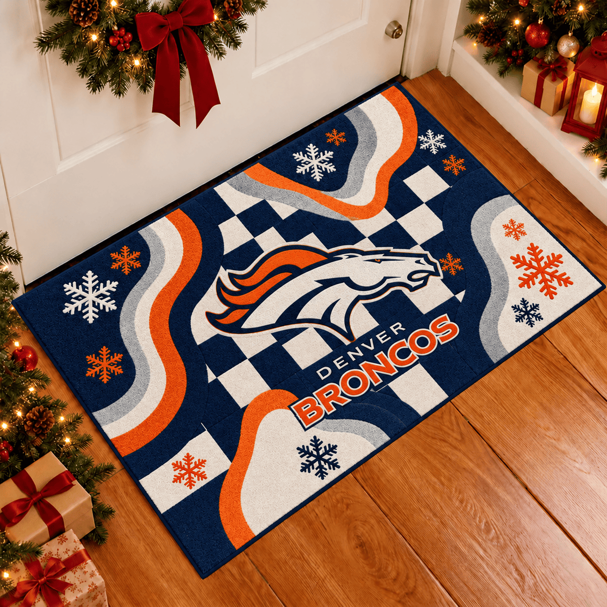 Denver Broncos NFL Christmas Doormat