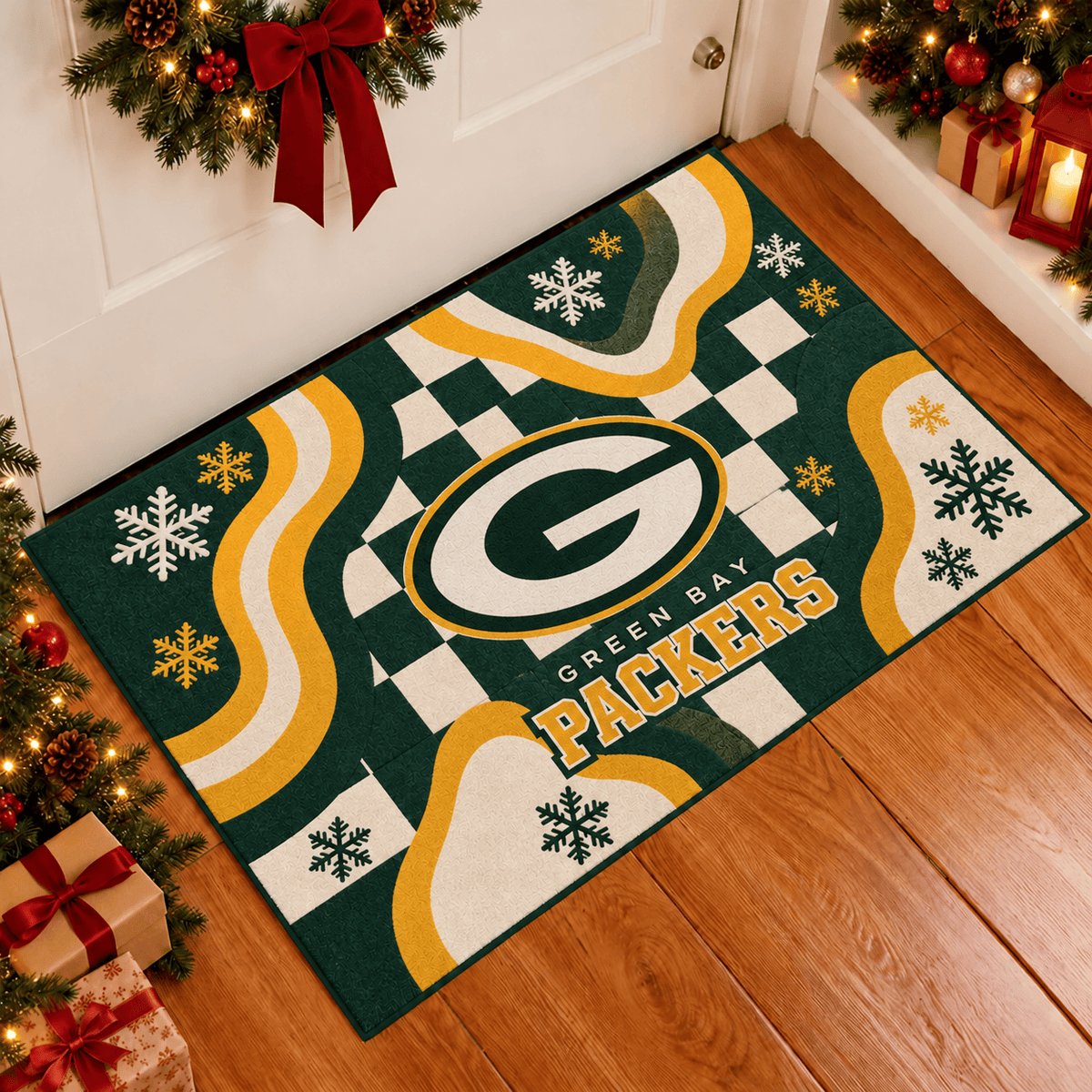 Green Bay Packers NFL Christmas Doormat