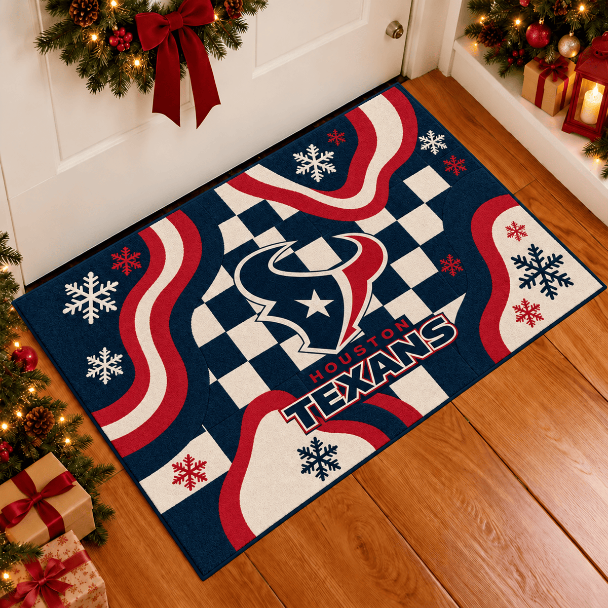 Houston Texans NFL Christmas Doormat