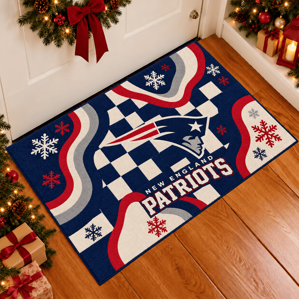 New England Patriots NFL Christmas Doormat