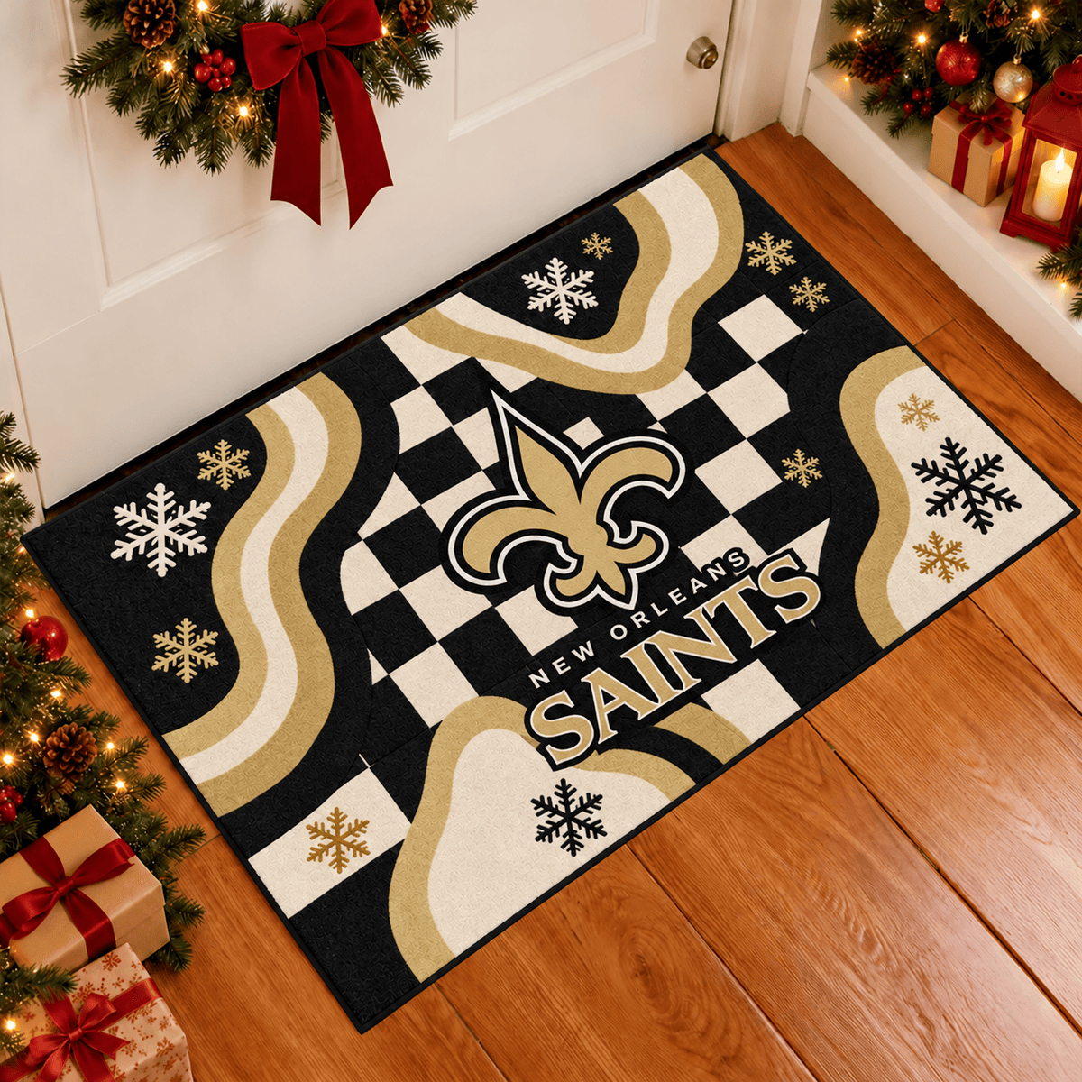 New Orleans Saints NFL Christmas Doormat