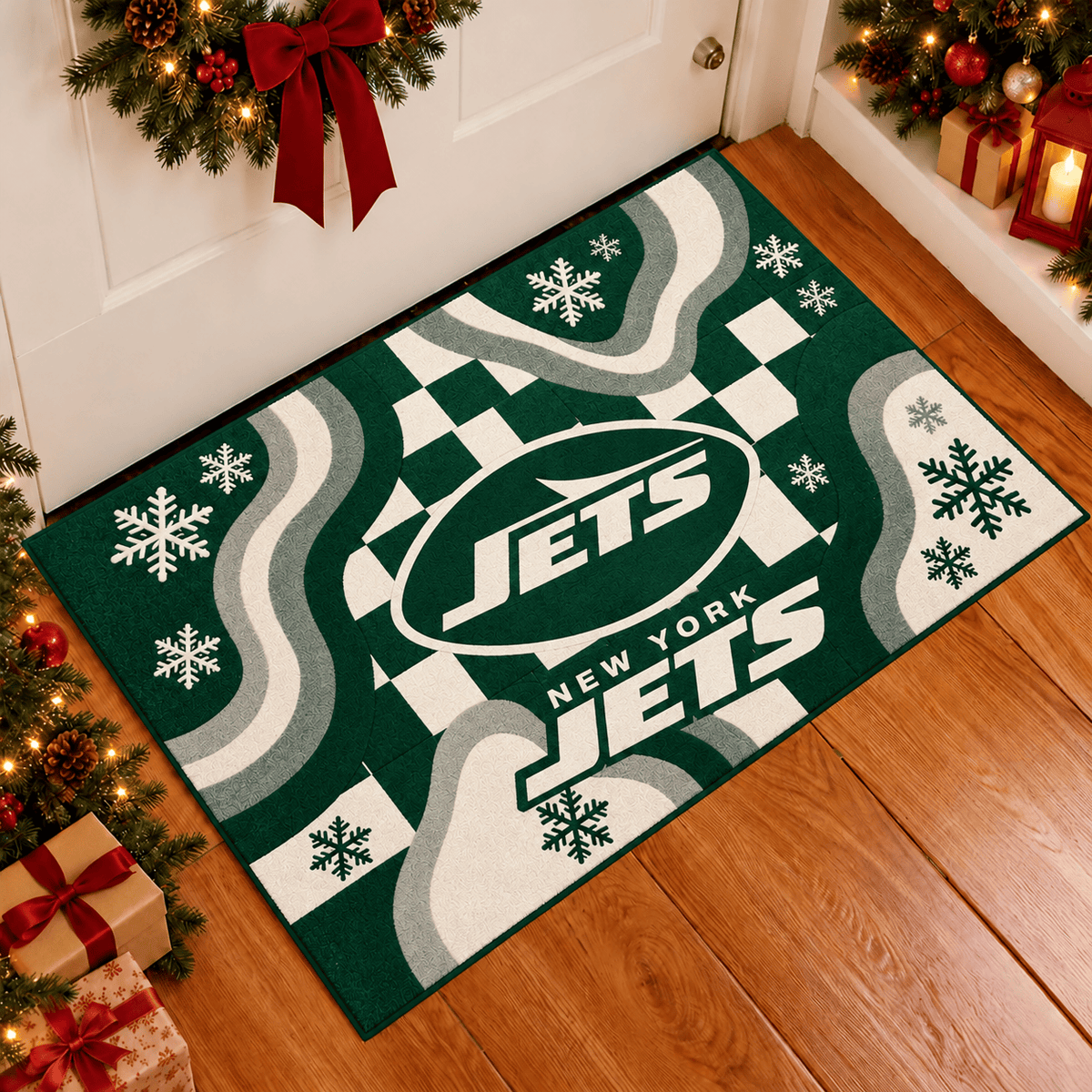 New York Jets NFL Christmas Doormat