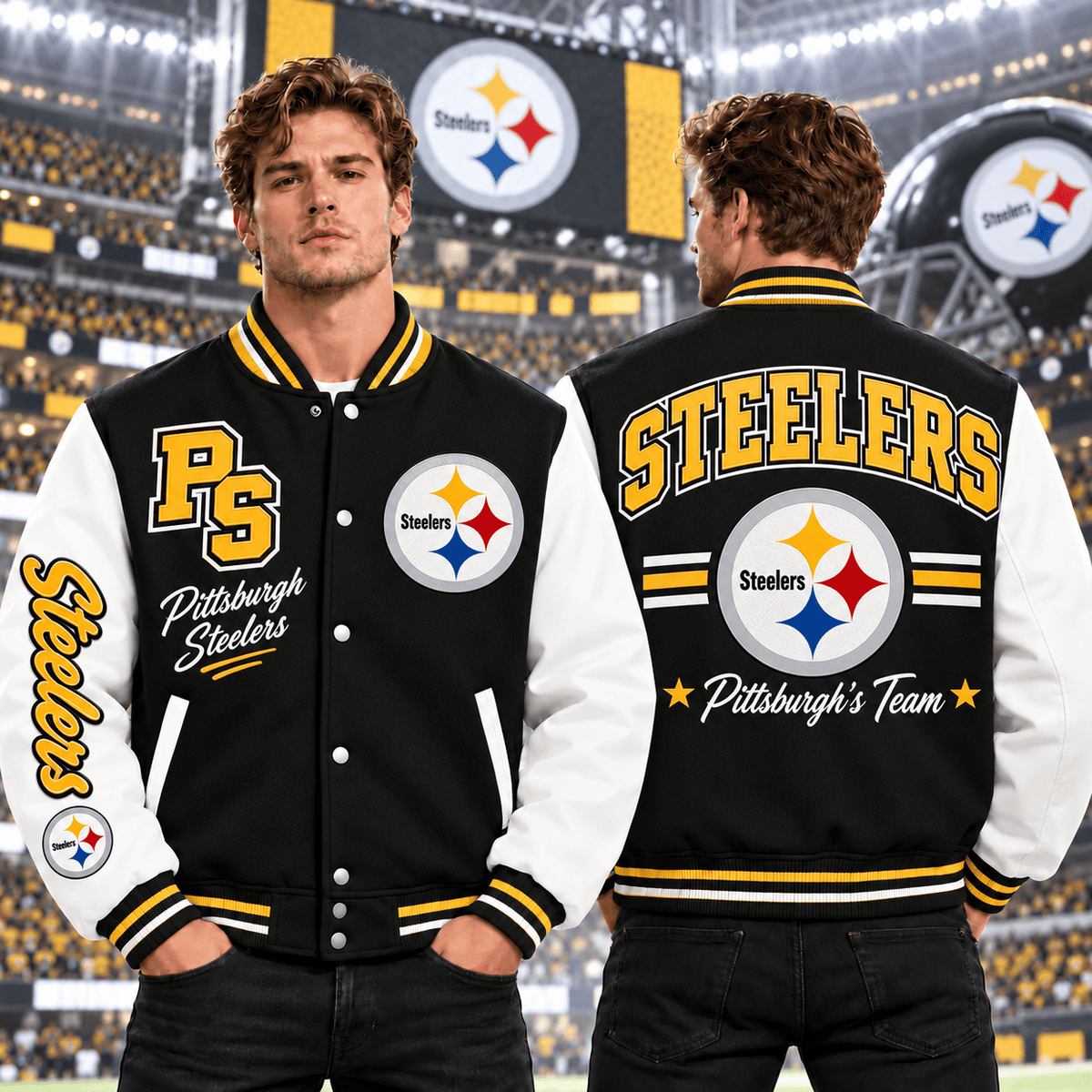 Pittsburgh Steelers | Premium NFL Classic Varsity Baseball Jacket For Football Fans