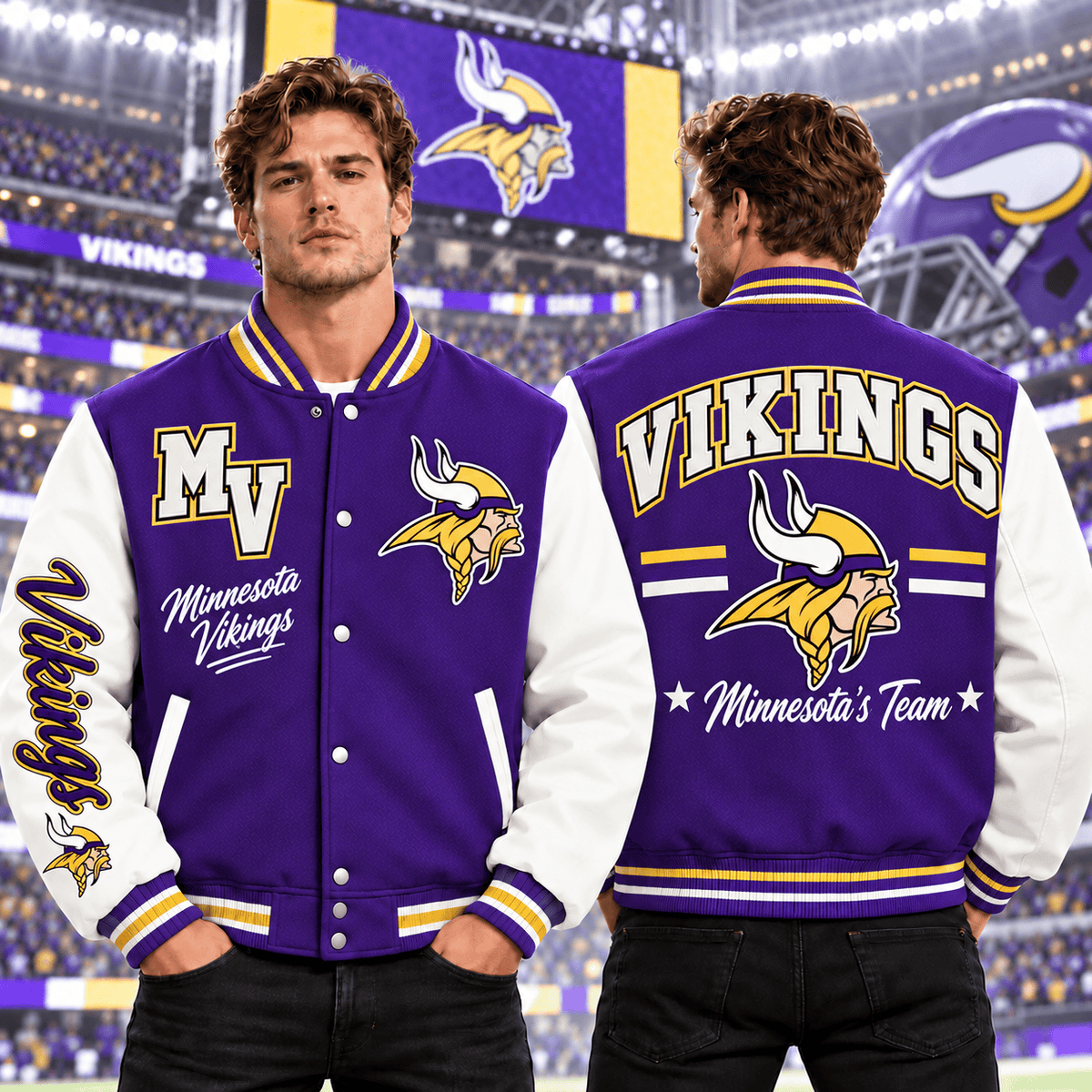 Minnesota Vikings | Premium NFL Classic Varsity Baseball Jacket For Football Fans