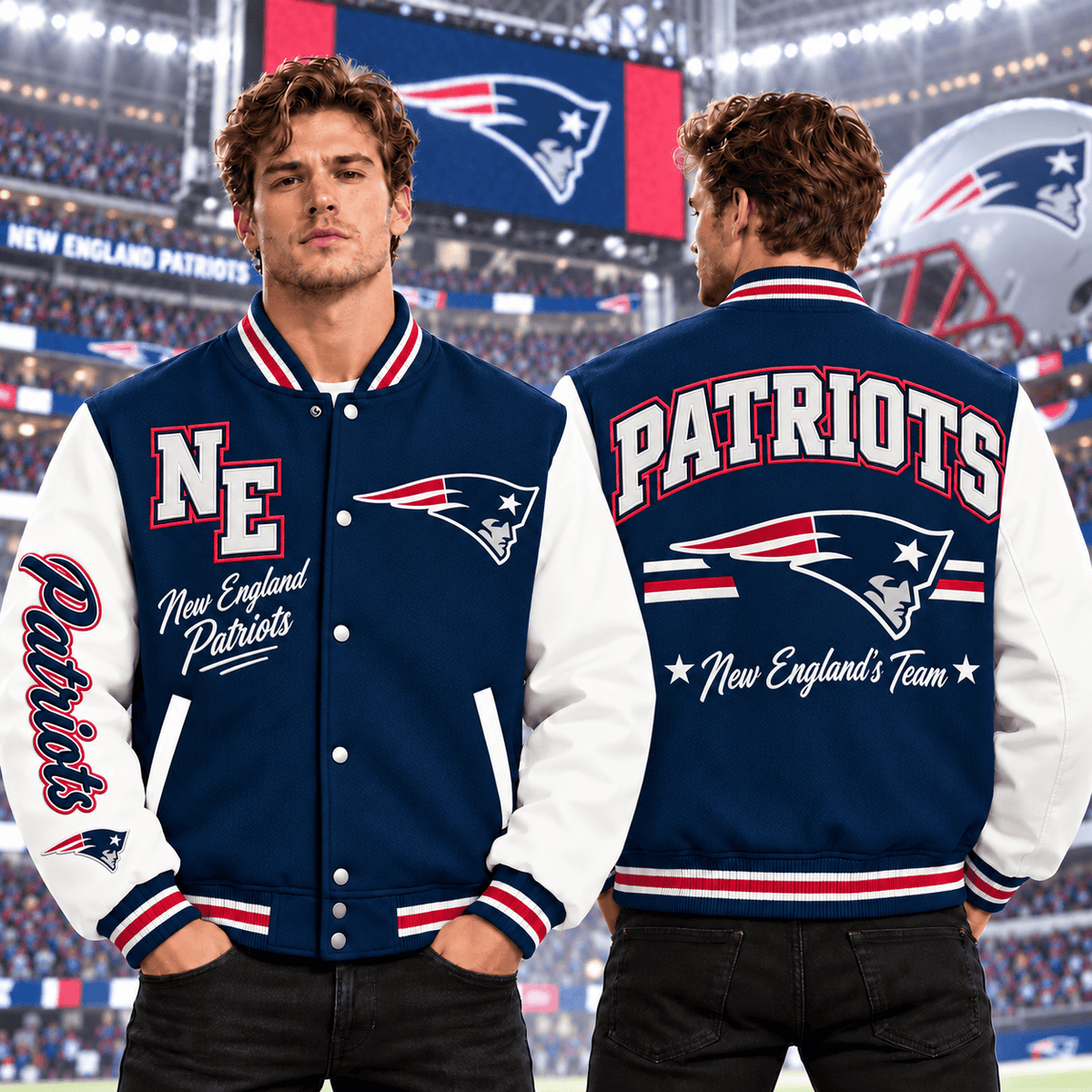 New England Patriots | Premium NFL Classic Varsity Baseball Jacket For Football Fans