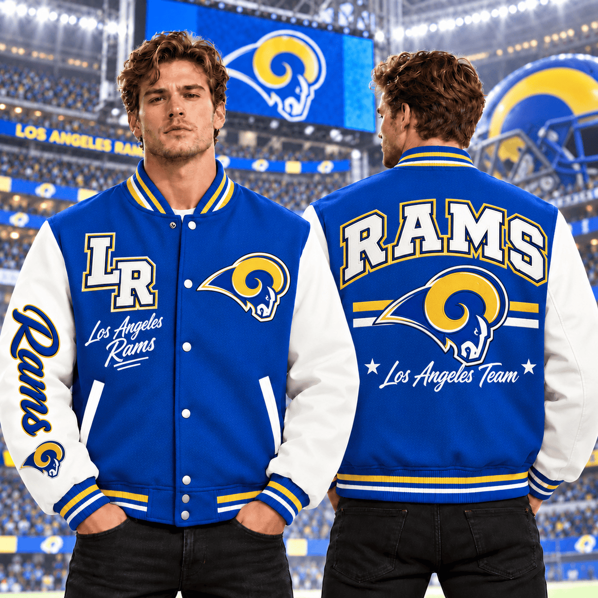 Los Angeles Rams | Premium NFL Classic Varsity Baseball Jacket For Football Fans