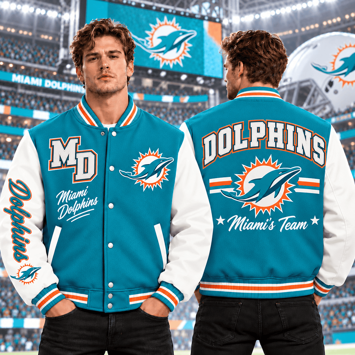 Miami Dolphins | Premium NFL Classic Varsity Baseball Jacket For Football Fans