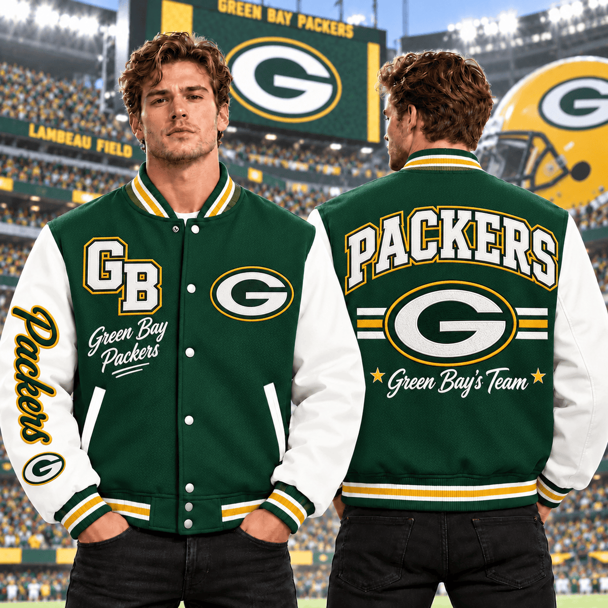 Green Bay Packers | Premium NFL Classic Varsity Baseball Jacket For Football Fans