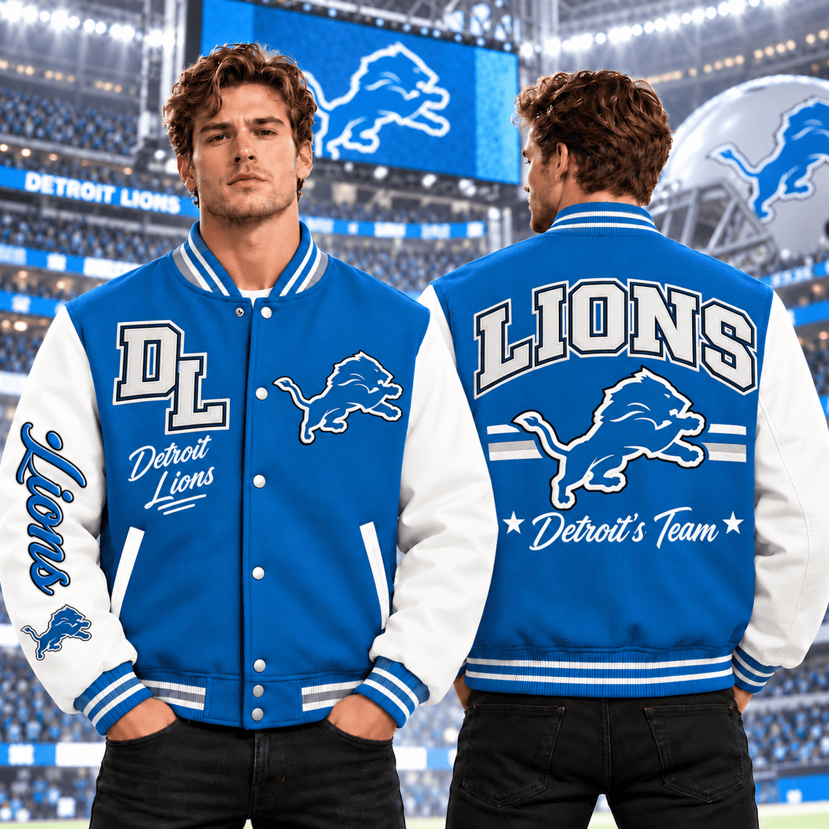 Detroit Lions | Premium NFL Classic Varsity Baseball Jacket For Football Fans