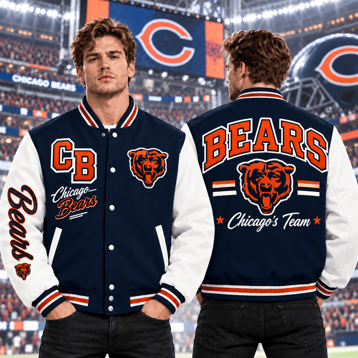 Chicago Bears | Premium NFL Classic Varsity Baseball Jacket For Football Fans