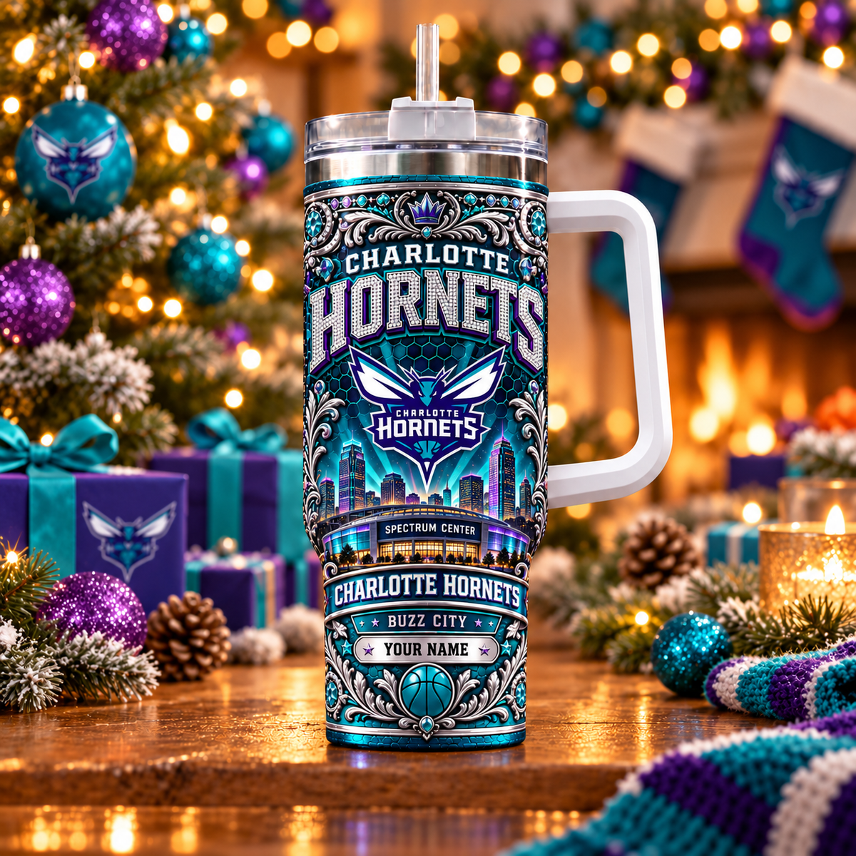 Charlotte Hornets NBA Personalized Basketball Team Tumbler With Handle