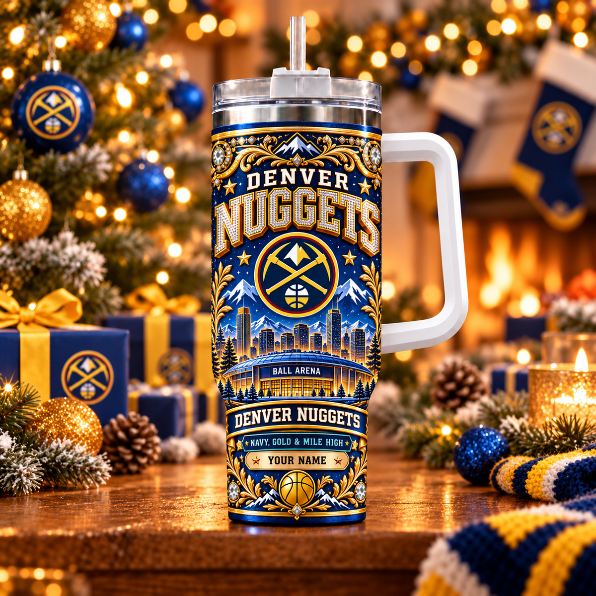Denver Nuggets NBA Personalized Basketball Team Tumbler With Handle