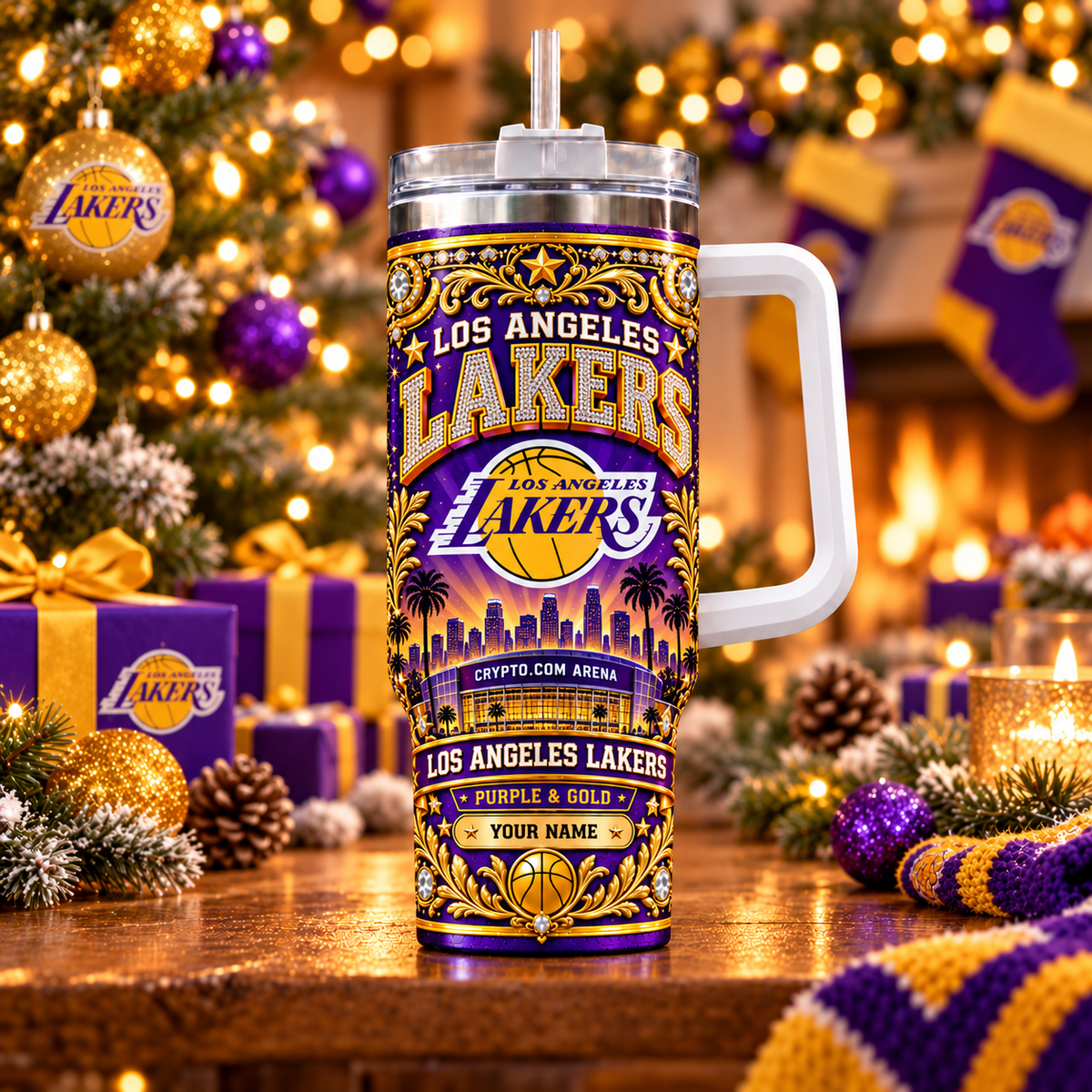 Los Angeles Lakers ⭐ NBA Personalized Basketball Team Tumbler With Handle