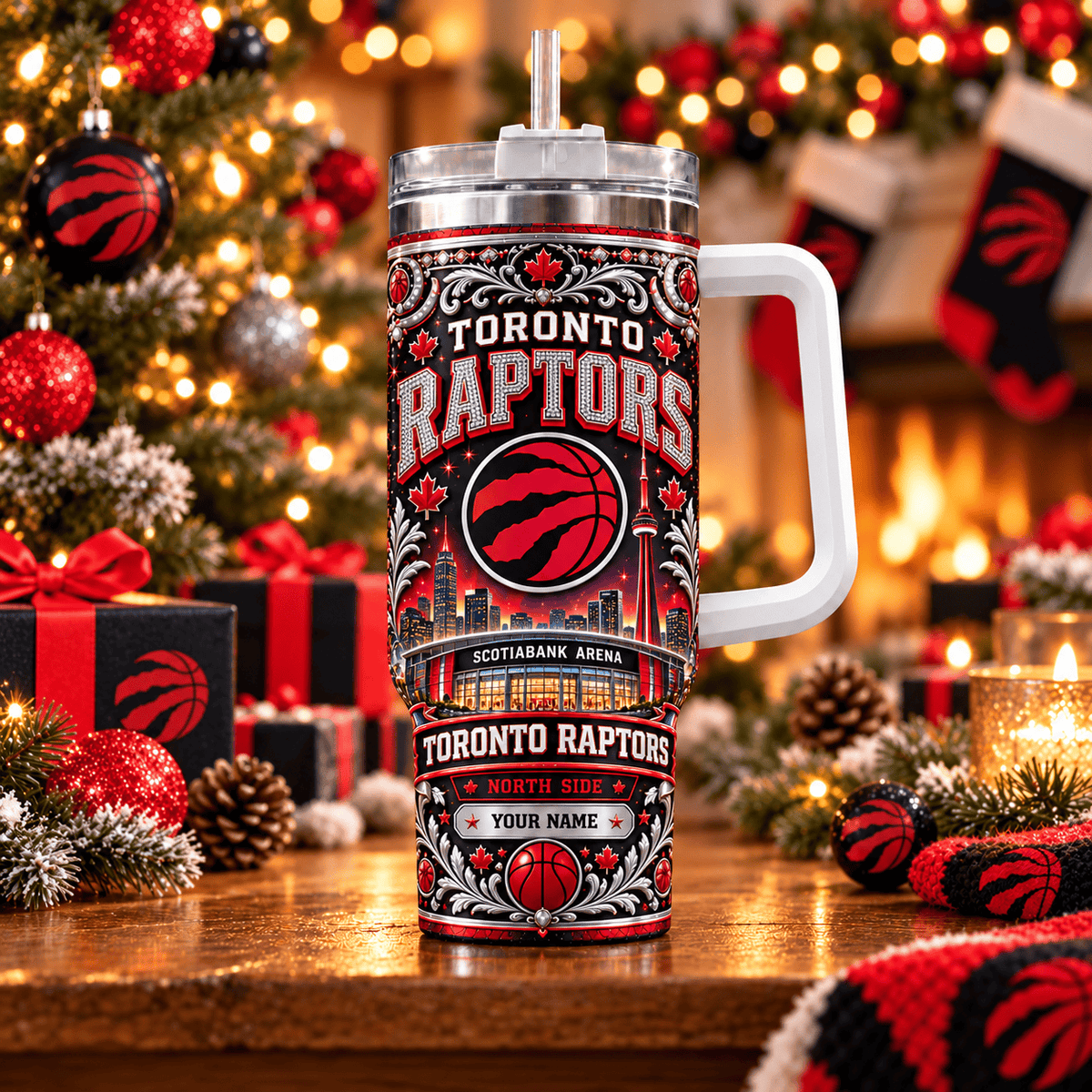 Toronto Raptors NBA Personalized Basketball Team Tumbler With Handle