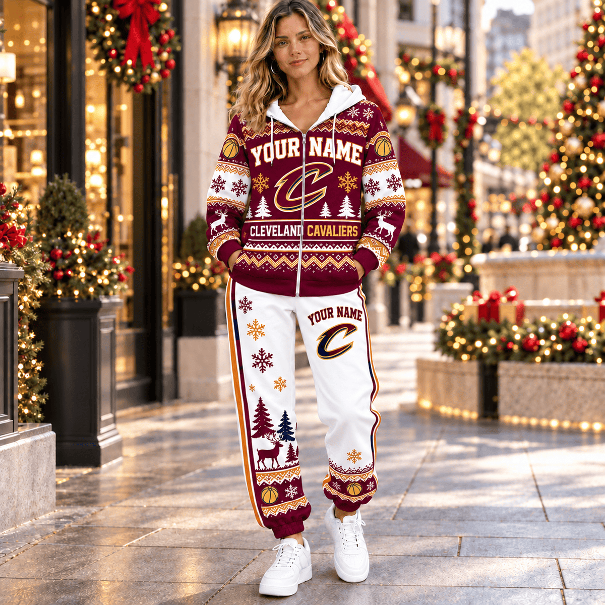 Cleveland Cavaliers NBA Team Full Set Zip/Hoodie & Long Pants Custom Name Gifts