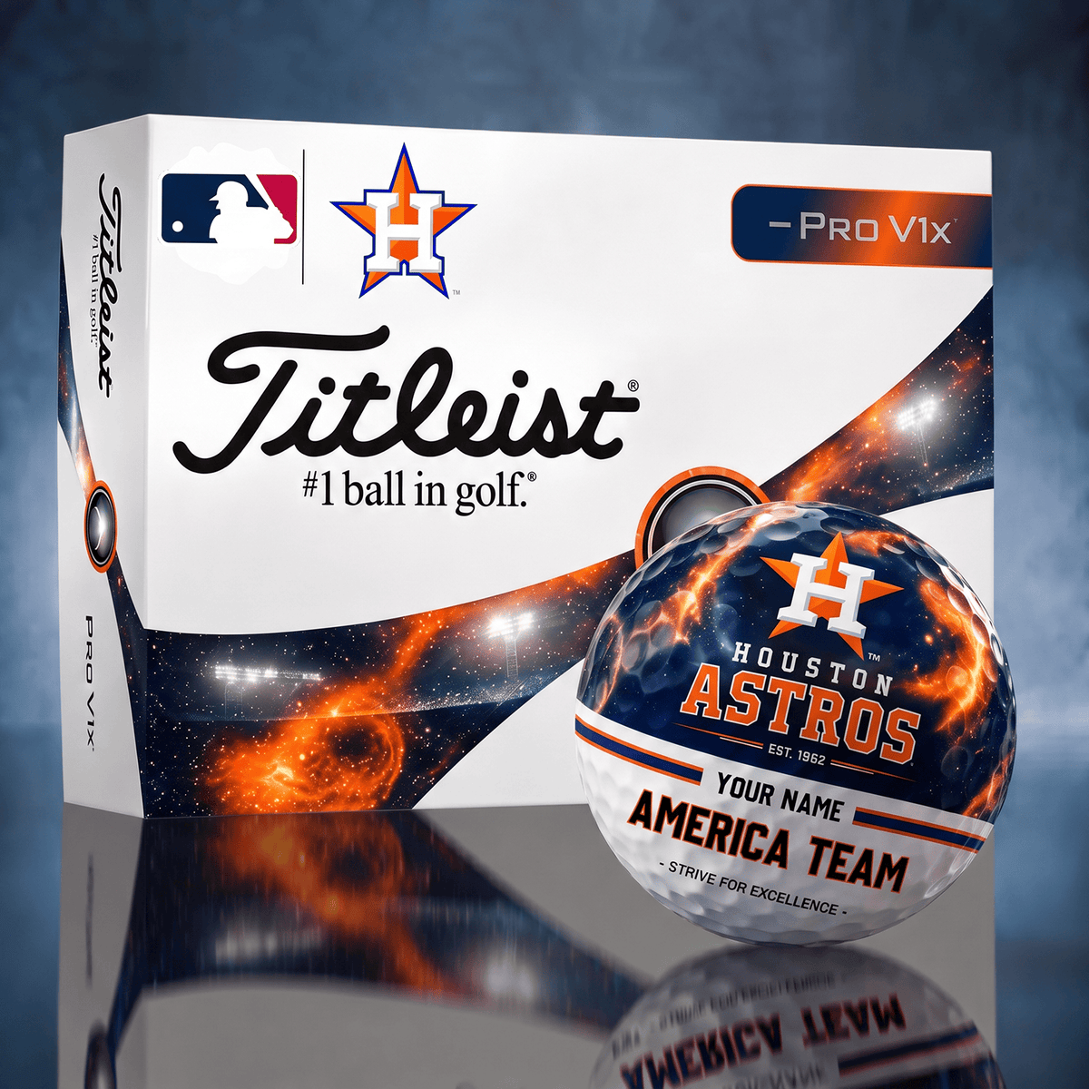 Titleist HOU x Premium MLB PERSONALIZED GOLF BALL LIMITED EDITION