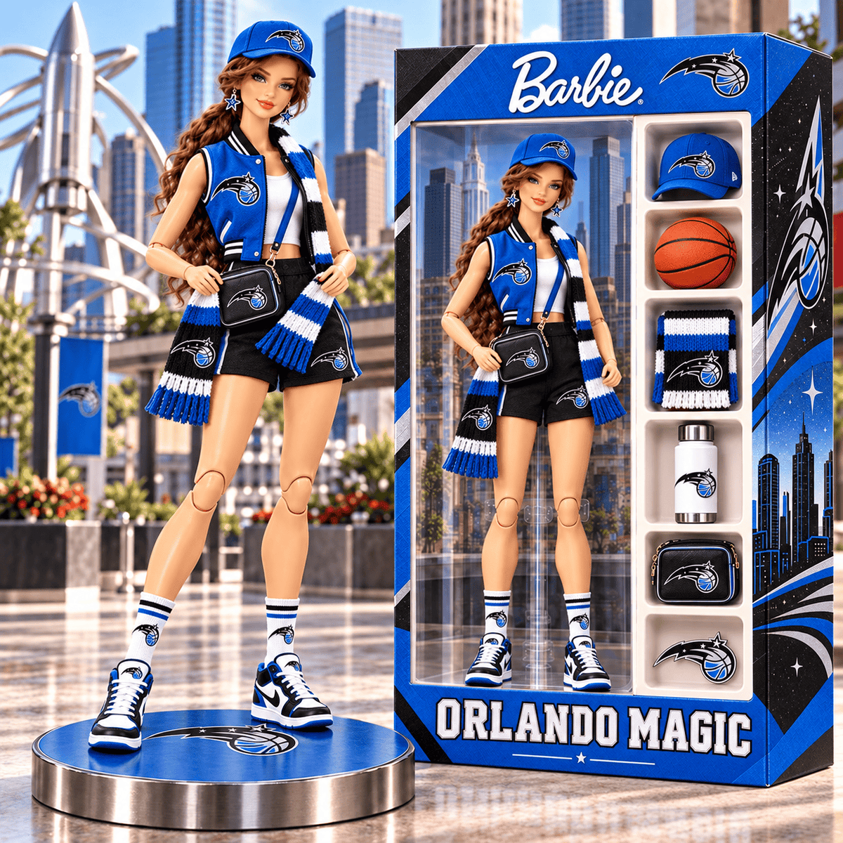 Orlando Magic NBA Barbie Custom Any Name Acrylic Block Plaque Gifts For Fan