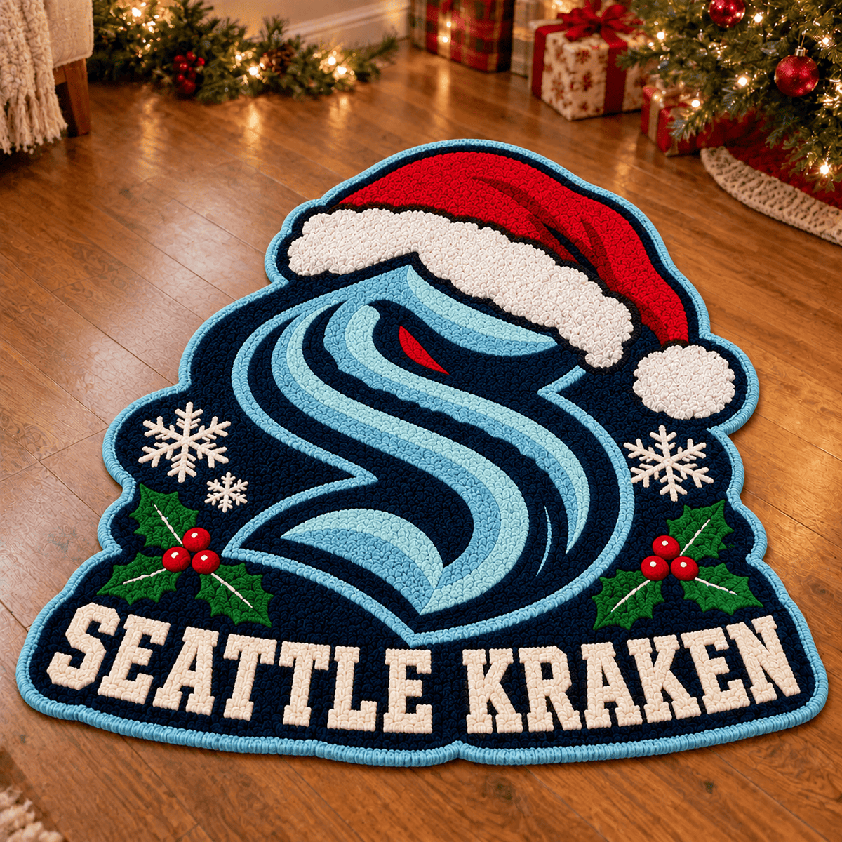 Seattle Kraken NHL Custom Shape Floor Mat Chirstmas Gift