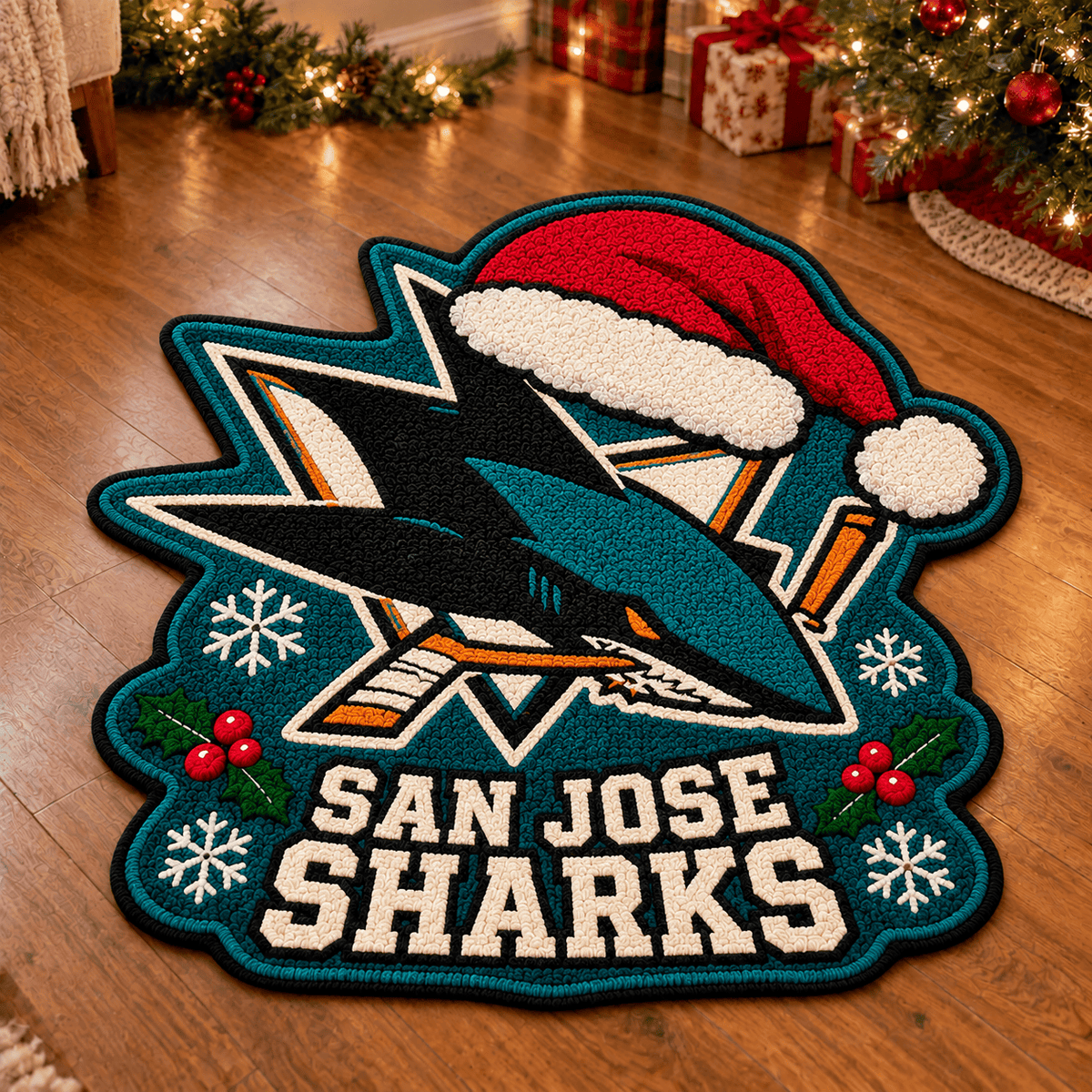 San Jose Sharks NHL Custom Shape Floor Mat Chirstmas Gift