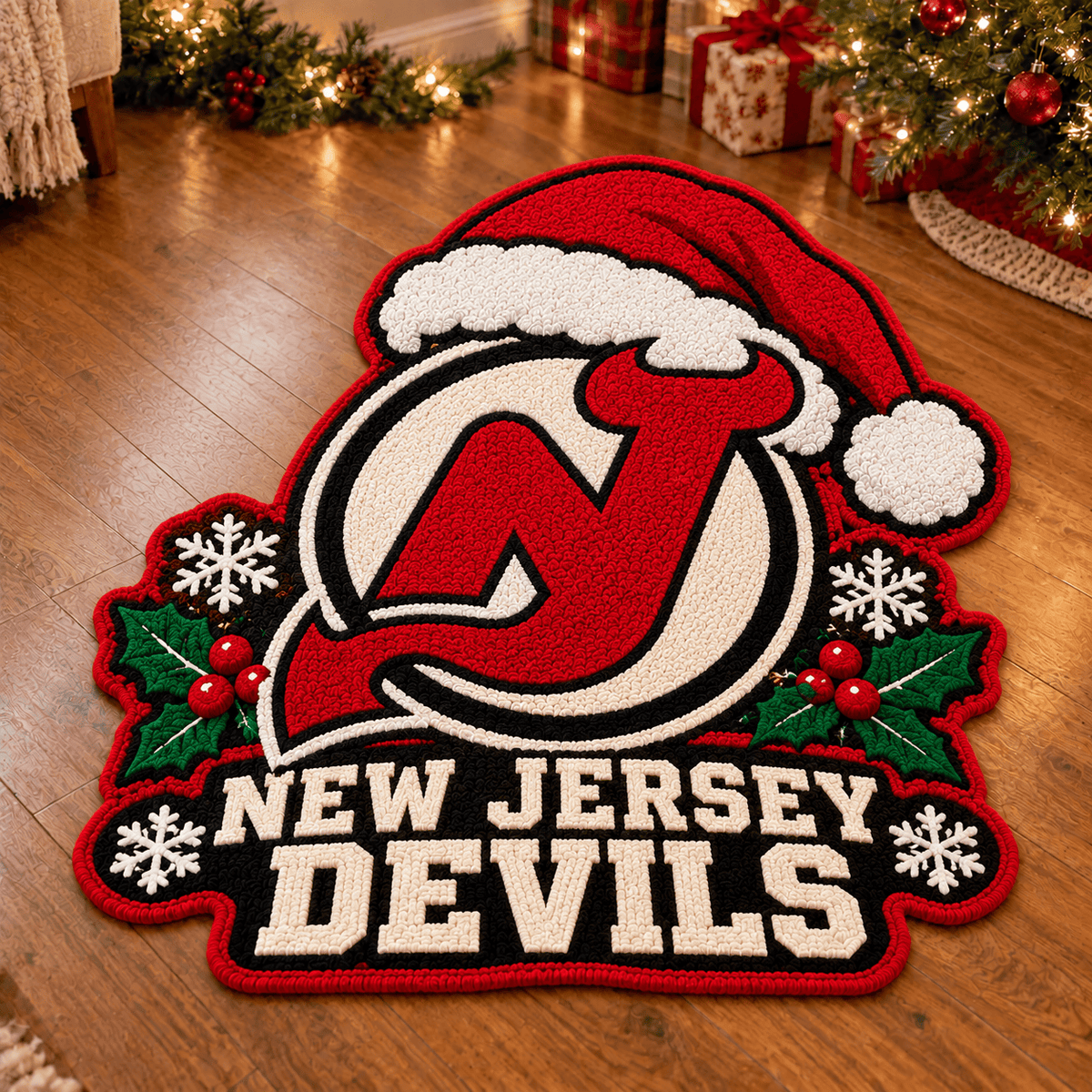 New Jersey Devils NHL Custom Shape Floor Mat Chirstmas Gift