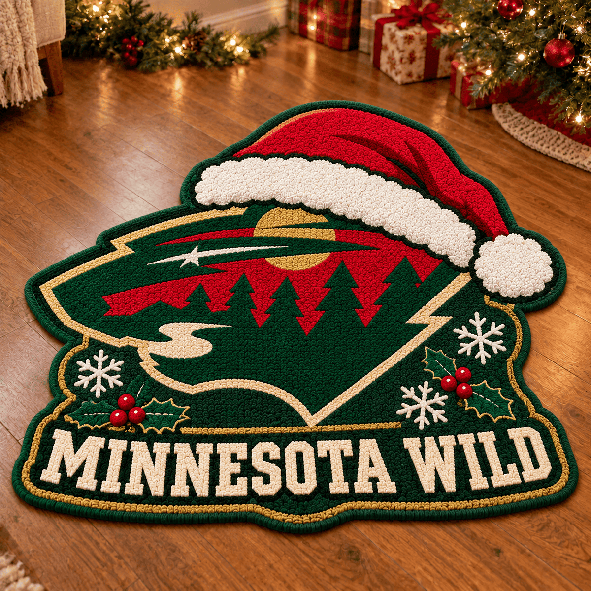 Minnesota Wild NHL Custom Shape Floor Mat Chirstmas Gift