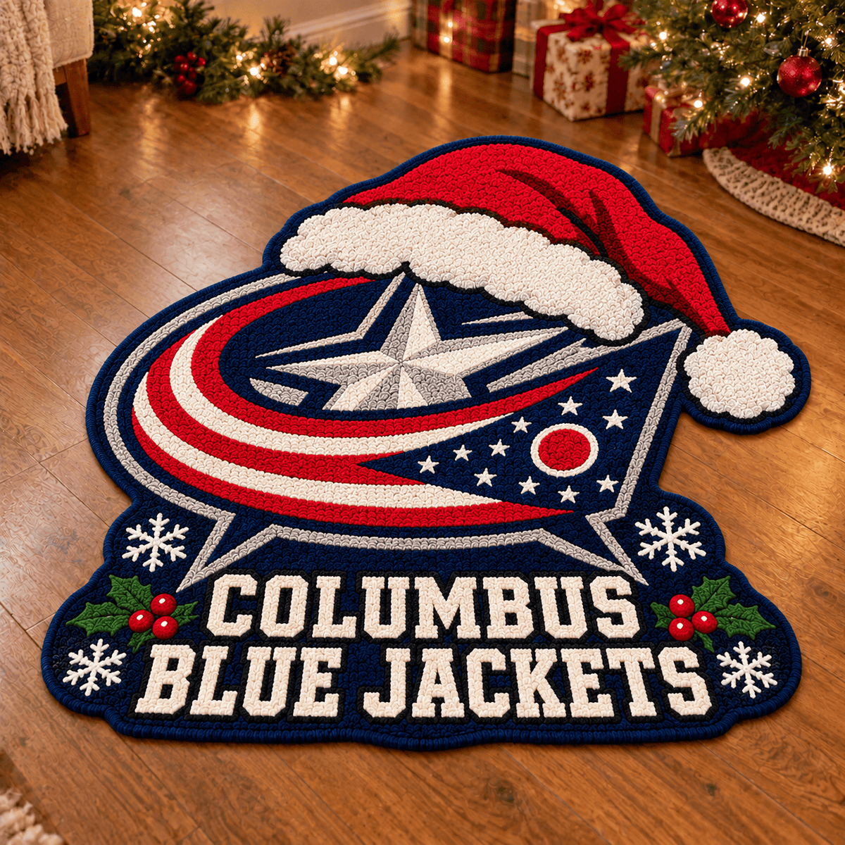 Columbus Blue Jackets NHL Custom Shape Floor Mat Chirstmas Gift
